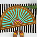 Blue Boho Sun Spring Coir Doormat