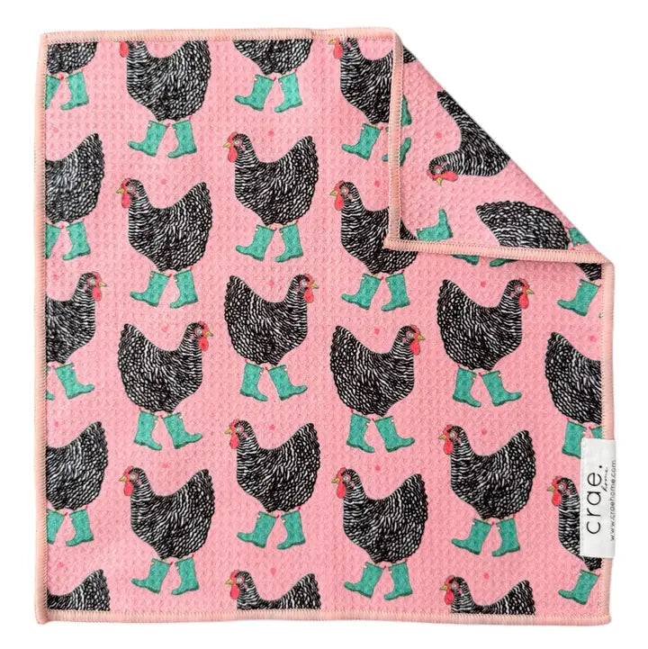 Chick in Boots Double-Sided Washcloth