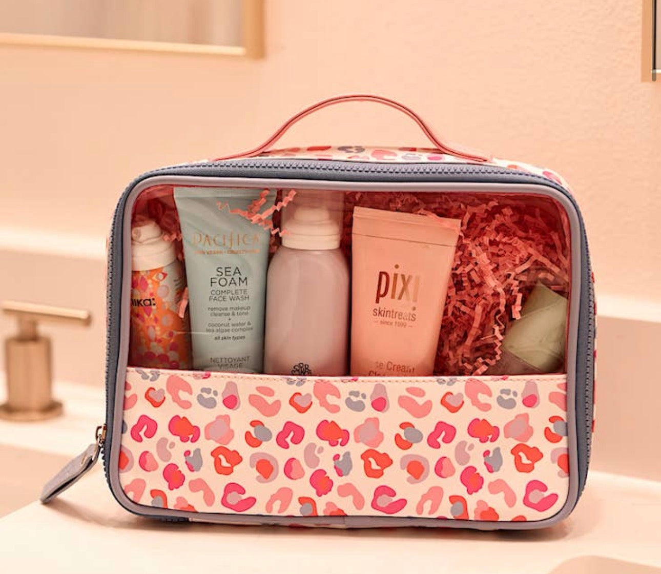 Cosmetic Bag- Oversized Party Animal Cheetah